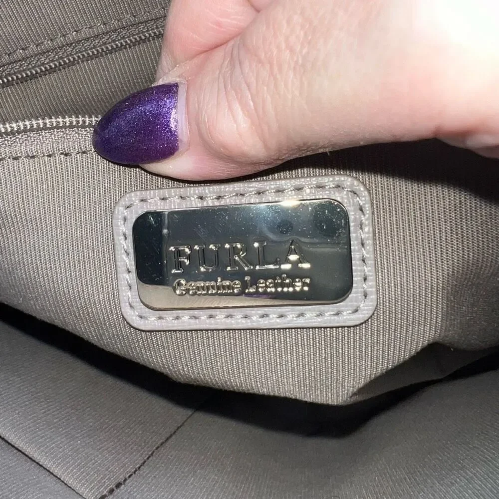 Furla Agata Saffiano Leather Crossbody Bag in Sabbia
